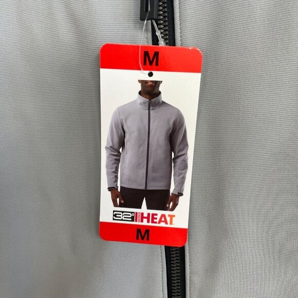 NEW 32 Degrees Heat Men's M Full Zip Windbreaker Jacket Gray Polyester Softshell - Picture 8 of 9